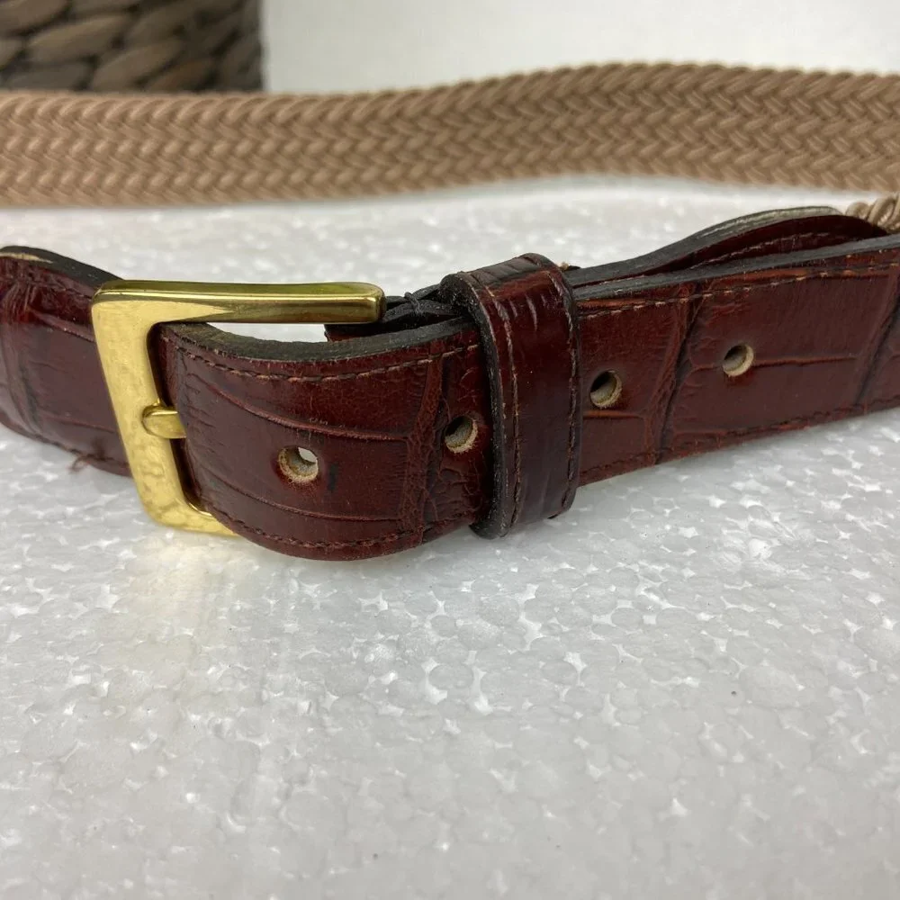 NWOT Web Belt Leather W/Stretch Poly Strar Sz L